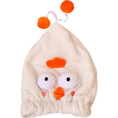 Hair-Drying Cap Water-Absorbing Quick-Drying Womens Long Hair Cute School Bag Turban Shower Cap Wipe Hair Towel Shower Cap