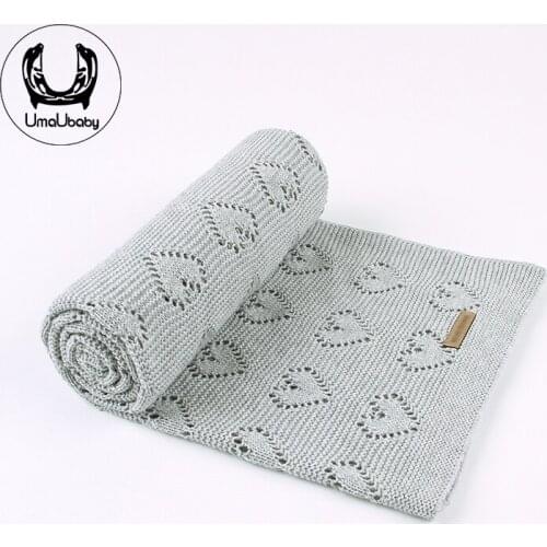 UmaUbaby Baby Blanket Knitted Newborn Stroller Bedding Quilts Cotton Toddler Newborns Swaddling Wrap Infantil Unisex Blankets