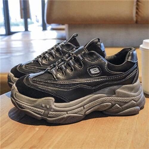 Spring Women Vulcanize Shoes Chunky Sneakers Slip-on Women Shoes Platform Sneakers Walking Shoes Women Flats Sneakers