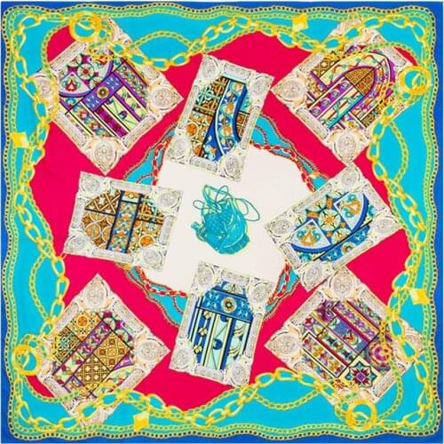 POBING Luxury Brand 100% Twill Silk Scarf Women Large Shawls Stoles Large Echarpes Foulards Femme Hijab Bandanas 130*130CM