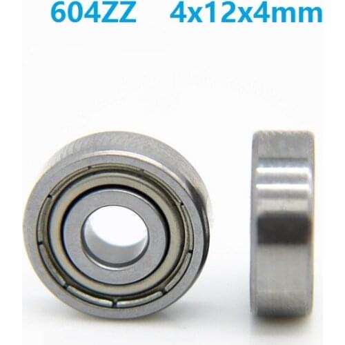 1000pcs/lot 604ZZ 604Z 604 Z ZZ bearing 4x12x4 mm double shielded Deep Groove Ball bearing Miniature 4*12*4