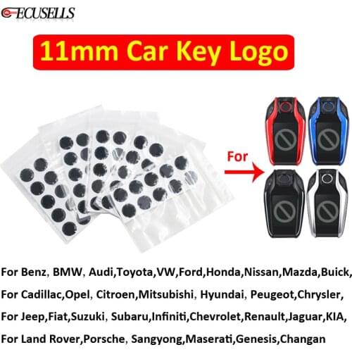 11mm Car Key Logo Sticker Resin Epoxy Crystal Emblem Badge For CF400 CF500 TK800 LCD Smart Key Shell for BMW/Benz/KIA/Ford/Honda