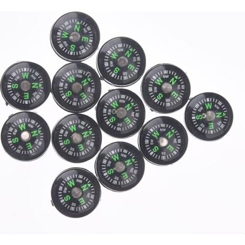 12Pcs/Dozen 15mm Buckle Mini Compass For Outdoor Camping Hiking Travel Emergency Survival Navigation Tool Compass