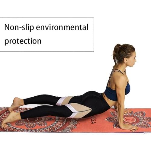 185*63cm Non-slip Yoga Exercise Mat Double Layer Portable Printing Pilates Gymnastics Mat Home Gym Sport Fitness Equipment
