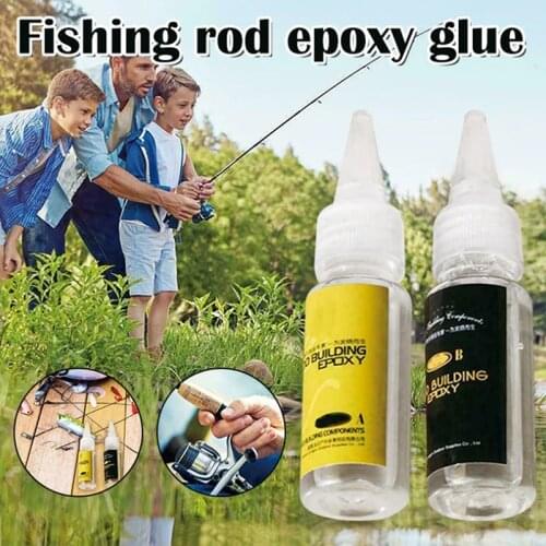 2Pcs Fishing Rod Epoxy Resin AB Glue DIY Repair Guide Ring Card Seat Tie Ring Special Glue Transparent Fishing Rod Paint