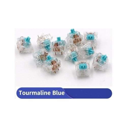 4pcs/pack Everglide Tourmaline Blue switch mechanical keyboard gold contactor 5 pins RGB Transparent Switch Shaft