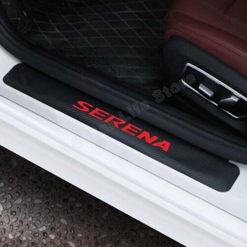 4PCS Car Styling Carbon Fiber Door Sill Protector Stickers for Nissan Serena Protection Sticker