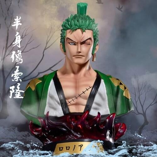 Anime One Piece Bust Lighting COLORFULL Zoro Figure GK Luffy Figure Kimono Roronoa Action Figurines Toys