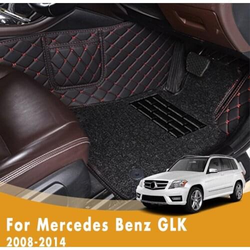RHD Car Floor Mats For Mercedes Benz GLK 2014 2013 2012 2011 2010 2009 2008 Double Layer Wire Loop Car Accessories Custom Carpet