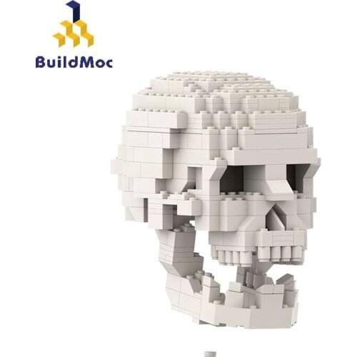 BuildMoc Creator Expert Bone With Brain Building Blocks MOC Creator Modular Collection Model Bricks Toy For Children Gifts