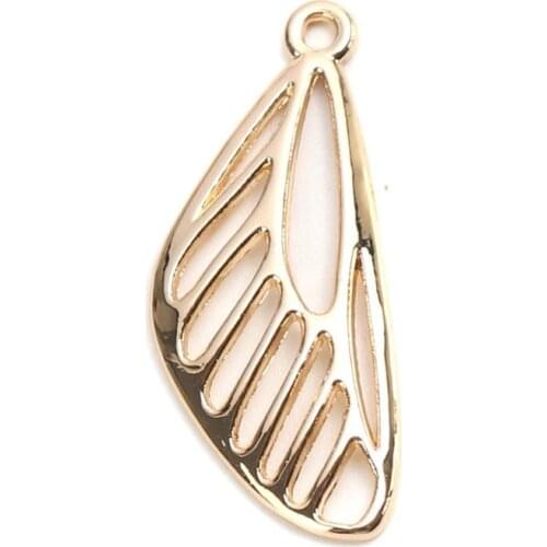 DoreenBeads Fashion Insect Series Pendant Zinc Based Alloy Charms Wing Gold Hollow Style Jewelry DIY Finding Components, 10 PCs