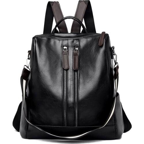 Travel Backpack School Bags for Girls High Quality Leather Backpack Women 2021 New Shoulder Bags High Capacity