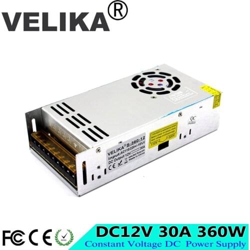 360W 12V 30A Single Output Switching power supply for Led Strip light display AC110-220V input Voltage Transformer AC to DC12V