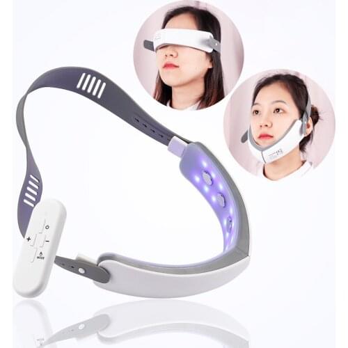 Infrared EMS Face Slimming Lifting Up Belt V-Face Machine LED Photon Therapy Anti Aging Device Eye Massager Reduce Double Chin