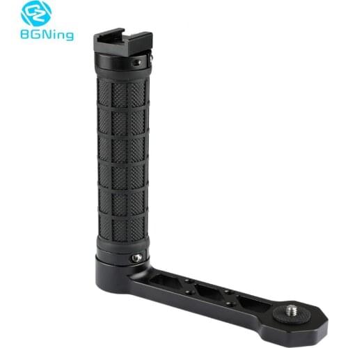 BGNing L Bracket Stand Handle Grip with W/ Cold Shoe 1/4 Screw for Ronin S Stabilizer for BMPCC 4K for Zhiyun Crane Gimbal