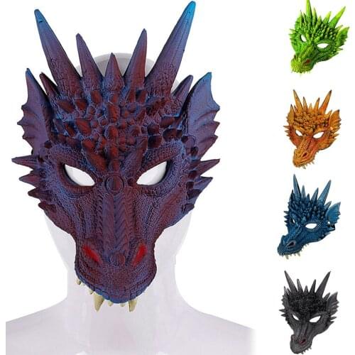 Halloween Dragons Head Mask Masquerade Adult Party Costume Half Mask For Cosplay Costume-Masquerade Balls Weddings Proms Etc