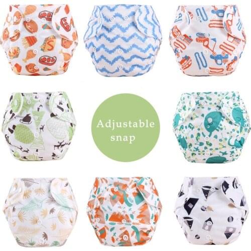 Cute Cartoon Printed Baby Diaper TPU Waterproof Soft Cloth Diaper Newborn Toddler Infant Adjustable Size Diapers Training Pants