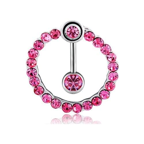Valentines Day gifts Christma Big Sale Crystal Disco&316L Surgical Stainless Steel Belly Button Navel Ring Body Piercing