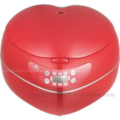 220V/300W Heart-shaped Rice Cooker Smart Appointment Mini Lovely Rice Cooker Multifunctional Soup Making Rice 2-3people Use