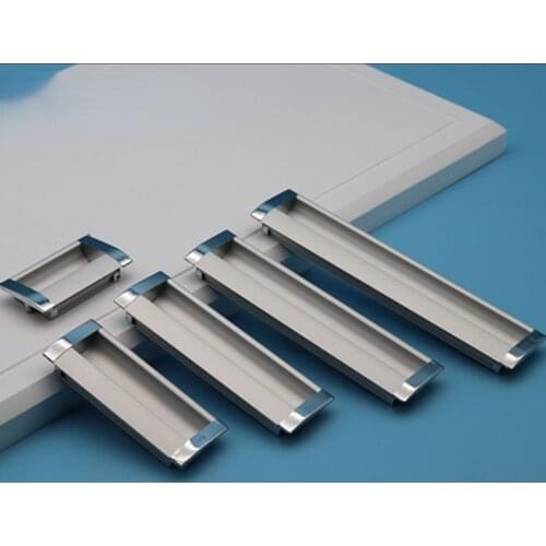 Furniture hardware handle drawer handle button aluminum alloy embedded hidden button sliding door hidden handle