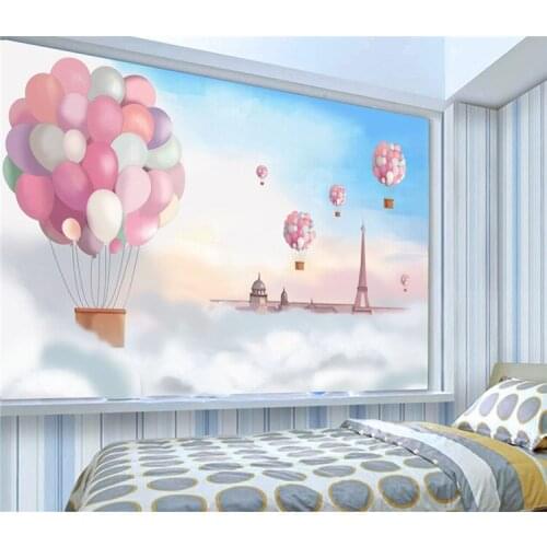 Hand painted cartoon Kids Room Personality Wallpapers Living Room TV Background Walls Mediterranean Wall Paintings Lighthouse Sk