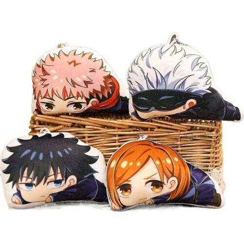 Cute Anime Jujutsu Kaisen Cosplay Yuji Itadori Q Version Pillow Manga Cartoons Toy Plush Dolls Figure Super Soft Xmas Gifts
