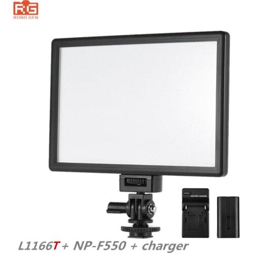 Viltrox L116T LED Photography Lights Studio Ultra-thin LCD Video Light + F550 Battery + Charger for Camera DV Camcorder