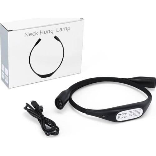 LED Neck Hung Light Hands-Free Rechargeable Bendable Night Reading Lamp With 3 Levels Brightness The Light With Flexible Arms