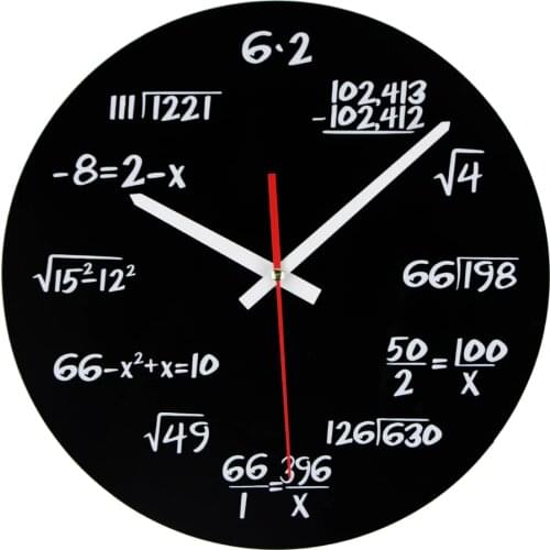Hot Sale Math Equations and Notations Mathematics Chalkboard Wall Clock Educational Gifts for Kids Teachers Classroom Decor