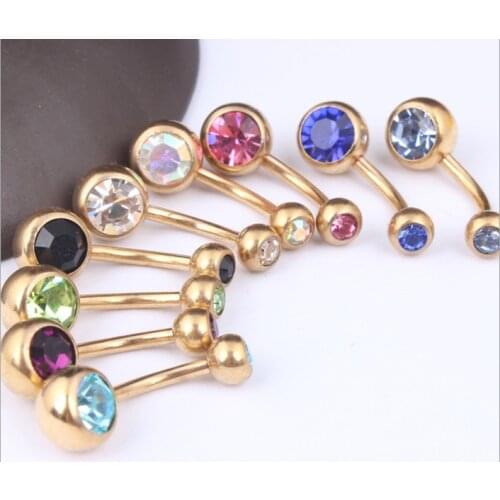 Wholesale Lot50pcs Body Jewelry -Gold Plated Navel Belly Rings Button Barbells 1.6x10mmx5/8mm Body Belly Button Bar