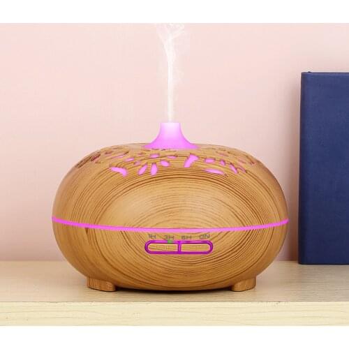 USB Electric Air Humidifier aroma diffuser Mini Wood Grain Essential Oil Aromatherapy Cool Mist Maker with Bluetooth LED Light