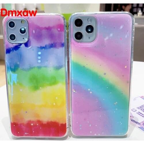 Casing For Xiaomi mi 10 Pro CC9 CC9E A3 Lite 9 8 Colorful Gradient Rainbow Soft Silicone Protective Back Cover