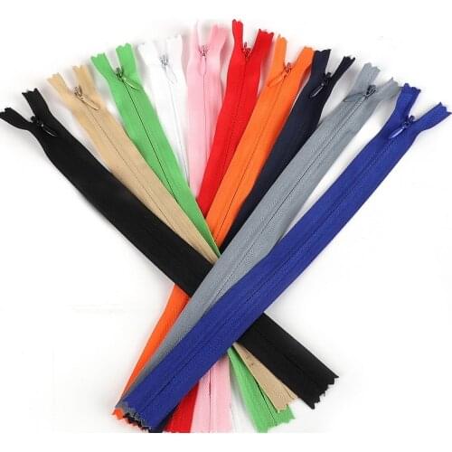 10pc 28cm Long Invisible Zippers Mixed Color 2.3cm Width DIY Nylon Coil Zipper Sewing Accessories For Clothes Bags Home Textile