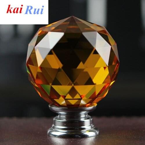 10pcs 30 mm gold crystal doorknob Crystal Glass Pull Drawer Cabinet Furniture Handle Knob Screw gold crystal doorknob
