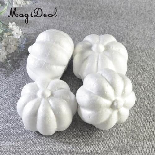 10Pcs Solid White Halloween Pumpkin Polystyrene Styrofoam Foam Crafts for Kids DIY Modeling Crafts Halloween Decor Ornaments
