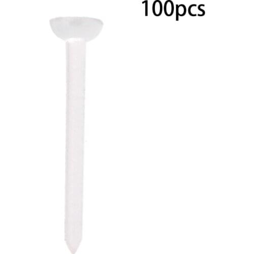 100PCS Invisible Clear Plastic 5mm 3mm Flat Blank Pad Earring Nail Pin Ear Post