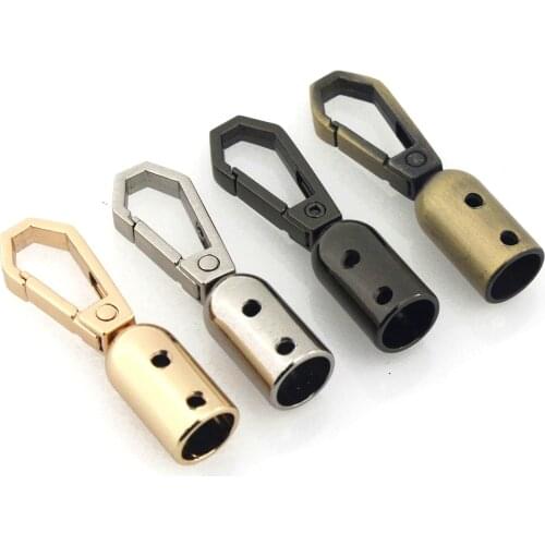 1pcs Metal Fashion Leather Cord Crimps End Tip Caps Connectors Snap Hook Trigger Clasps Clips for Leather Craft Bag Strap Belt