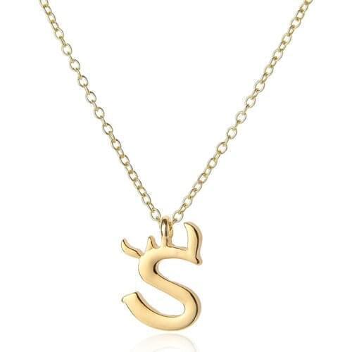 26 Cursive English letter S name Sign Personality pendant chain necklace alphabet Initial friend family gift necklace jewelry