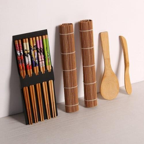 13 Pcs/Set DIY Bamboo Sushi Maker Set Sushi Curtain Rice Sushi Making Kits Roll Cooking Tools Chopsticks Spoon Sushi Blade