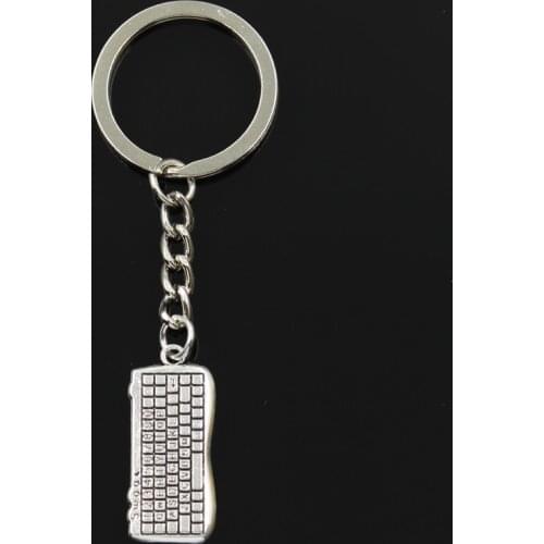 Keychain 14x31mm Computer Keyboard Pendants DIY Men Jewelry Car Key Chain Ring Holder Souvenir For Gift
