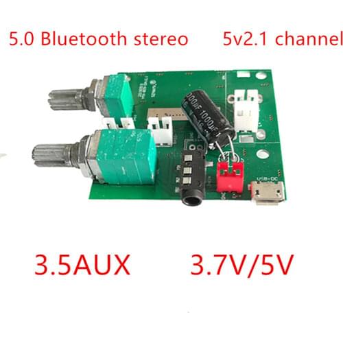 Cheap 5V 2.1 channel rechargeable amplifier speaker 5.0 Bluetooth wireless amplifier BT 10W power amplifier PCBA wireless speake