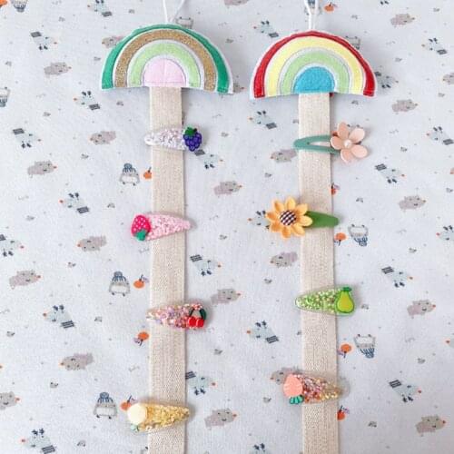 Kids Girls Hair Clips Storage Belt Barrettes Hairpin Hair Bow Holder Organizer Home Hanging Decorations