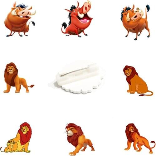 Disney Simba Mufasa Modeling Enamel Pin Brooch Animation Lion King Anime Movie Acrylic Badge For Fans Friends Pin Animal Brooch