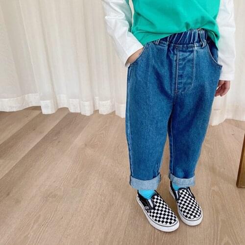 Baby Boys Jeans Korean Fashion Casual Jeans For Boys 1 2 3 4 5 6 7 Years Toddler Boy Pants Spring Autumn Trousers New Arrival