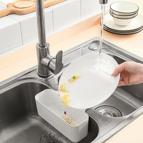 Sink Strainer Drain Fruit Vegetable Drainer Basket Waste Storage Sponge Rack Soup Juice Separator Filter