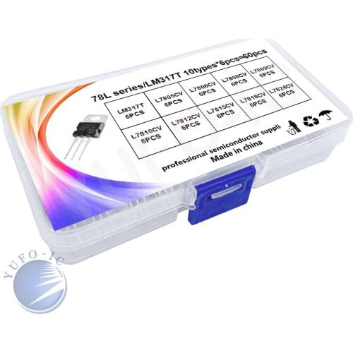 1 box 10 values Voltage Regulator Transistor kit L7805CV L7806CV L7808CV L7809CV L7810CV L7812CV L7815CV L7818CV L7824CV LM317T
