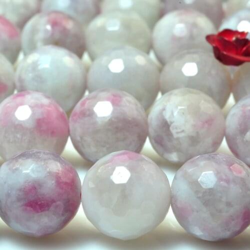 Natural Plum Tourmaline Faceted Round Loose Beads Wholesale Gemstone Semi Precious Stones Bracelet Necklace Diy Jewelry Making