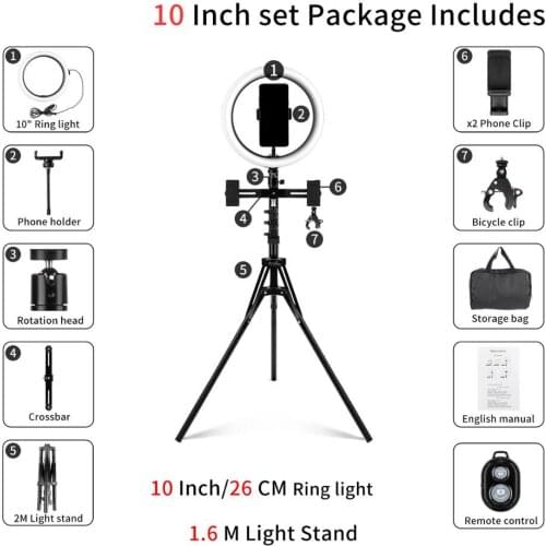 Ringlight For Live Makeup Fill Light LED Ring Light Selfie Stand Tripod Dimmable YouTube Lamp Photo Video Camera Phone