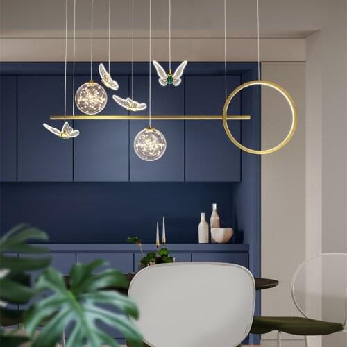 Butterfly Chandeliers For Dining Room Modern Creative Pendant Lights FOR the Kitchen Light decoration Lamp Table Light Fixture