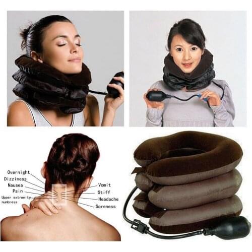 Massage Inflatable Neck Pillow Inflatable U Shaped Travel Car Head Neck Rest Air Cushion for Travel Expandable Pain-Relief